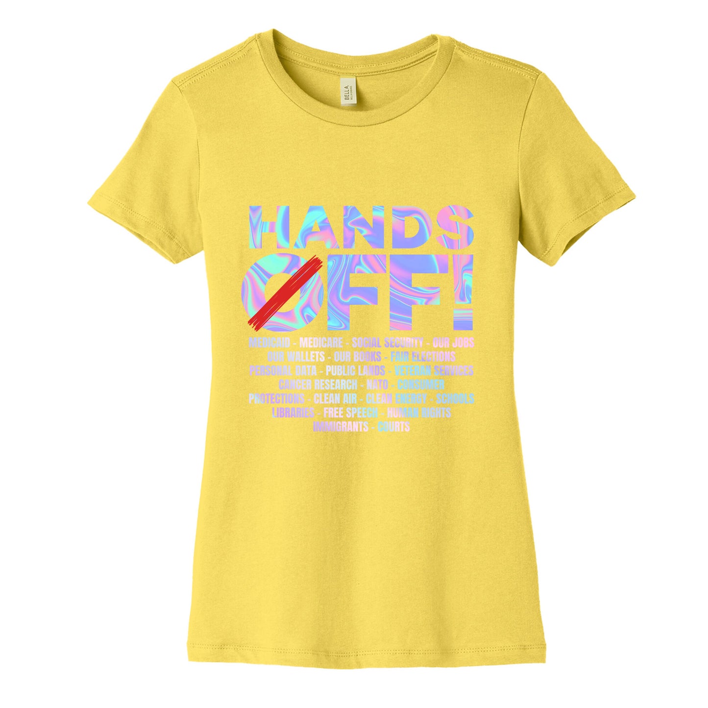 Hands Off Protest Womens Cotton Tee