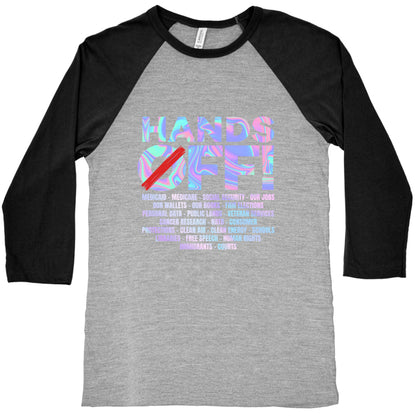 Hands Off Protest Baseball Tee