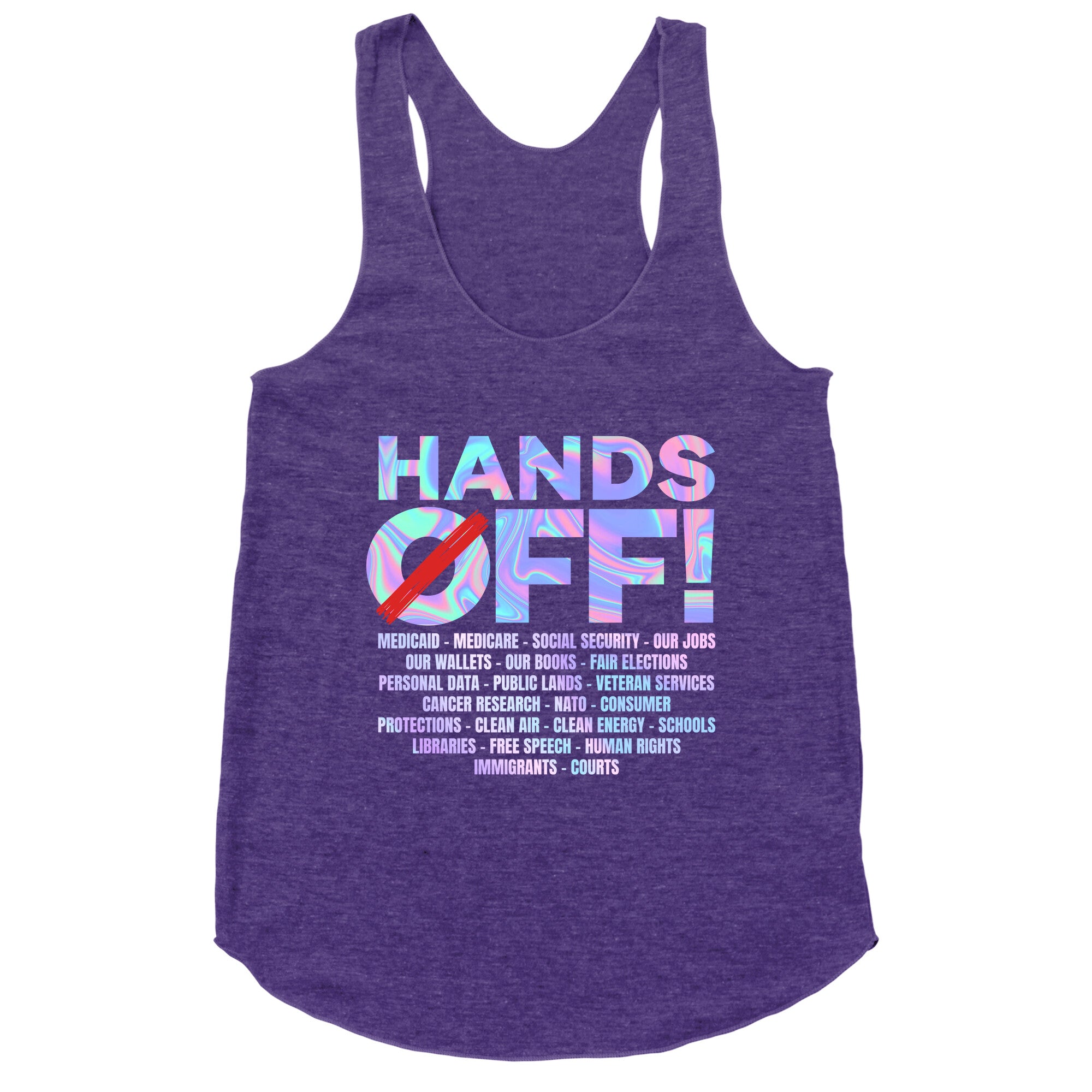 Hands Off Protest Racerback Tank