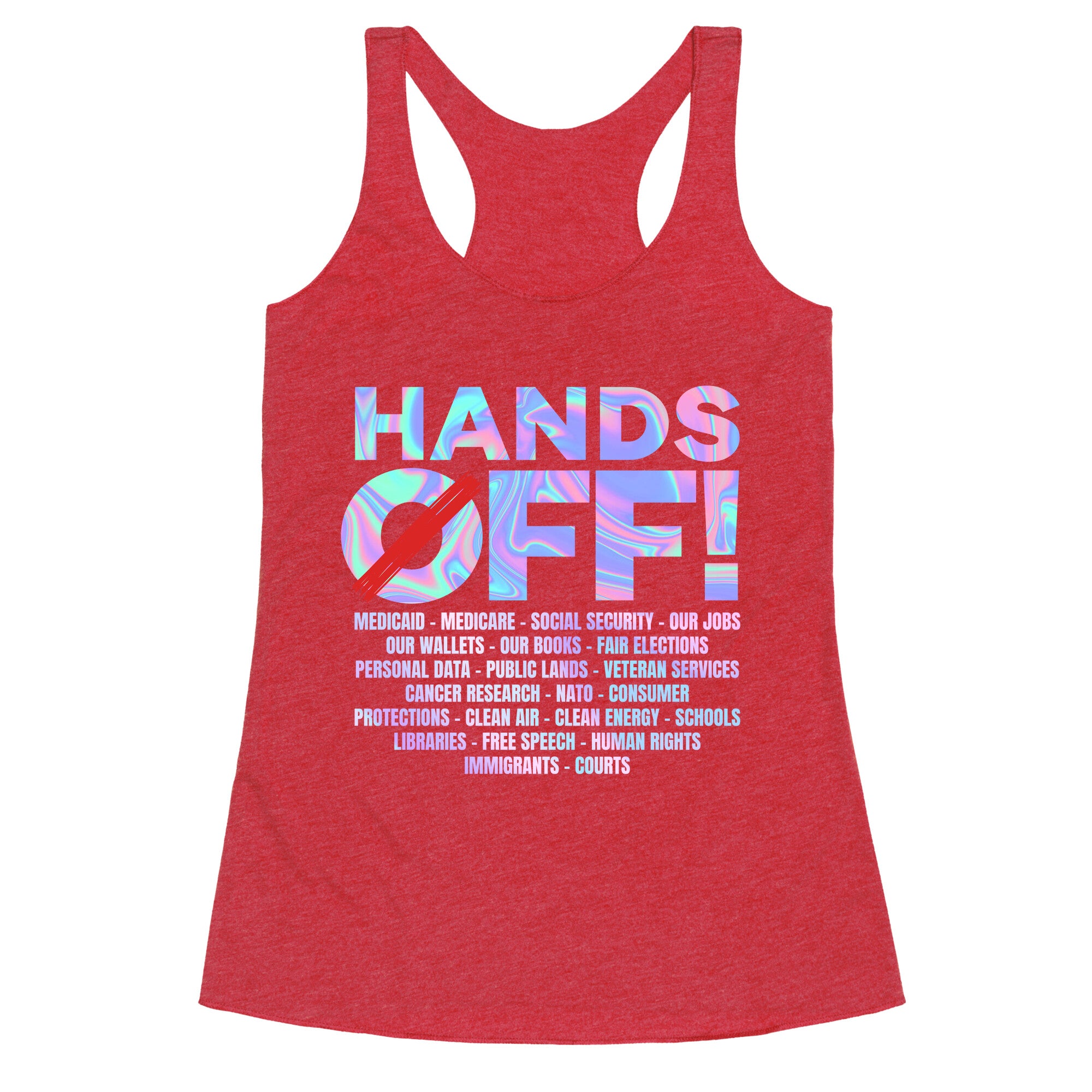 Hands Off Protest Racerback Tank