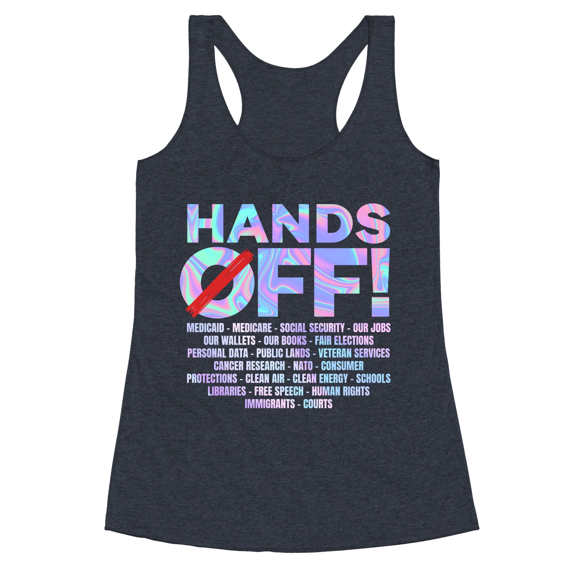 Hands Off Protest Racerback Tank