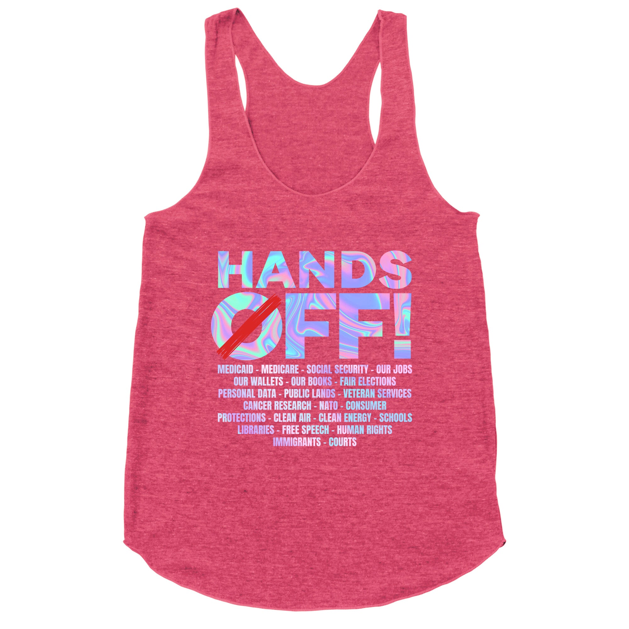 Hands Off Protest Racerback Tank