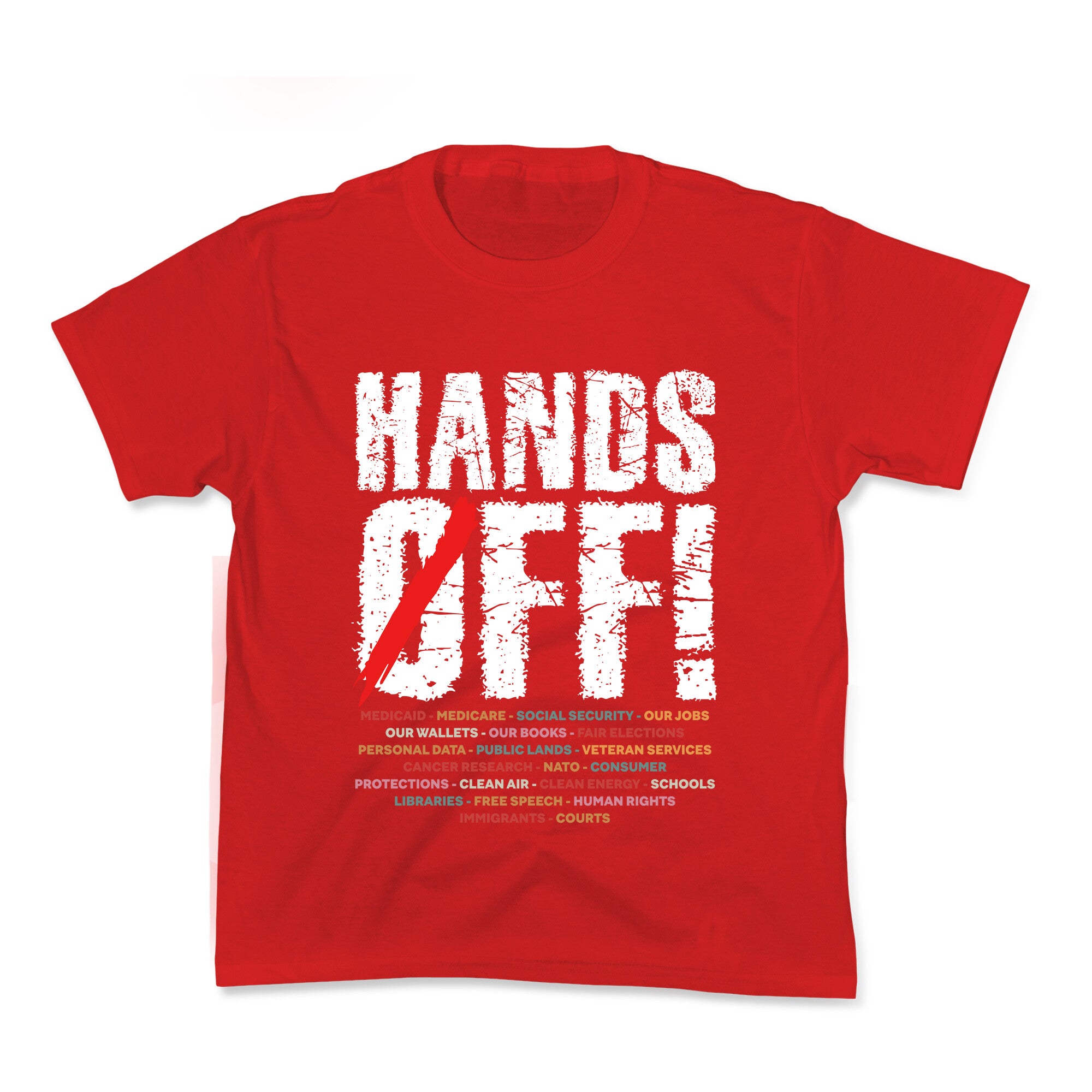 Hands Off Political Protest Kids Tee