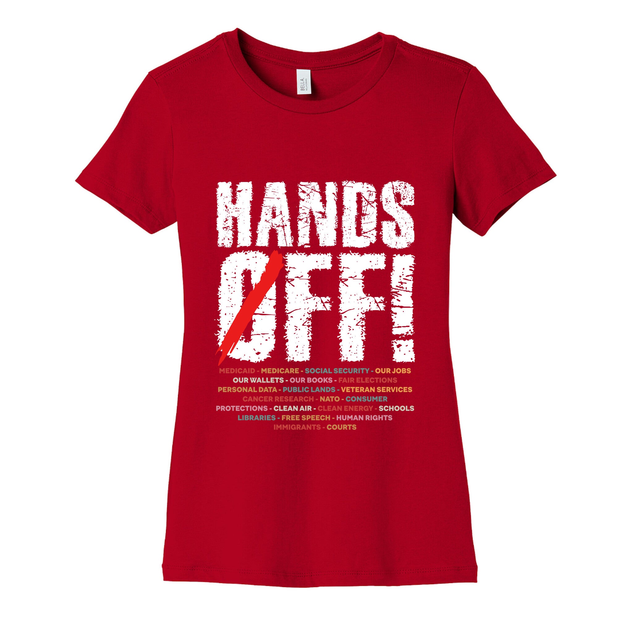 Hands Off Political Protest Womens Cotton Tee