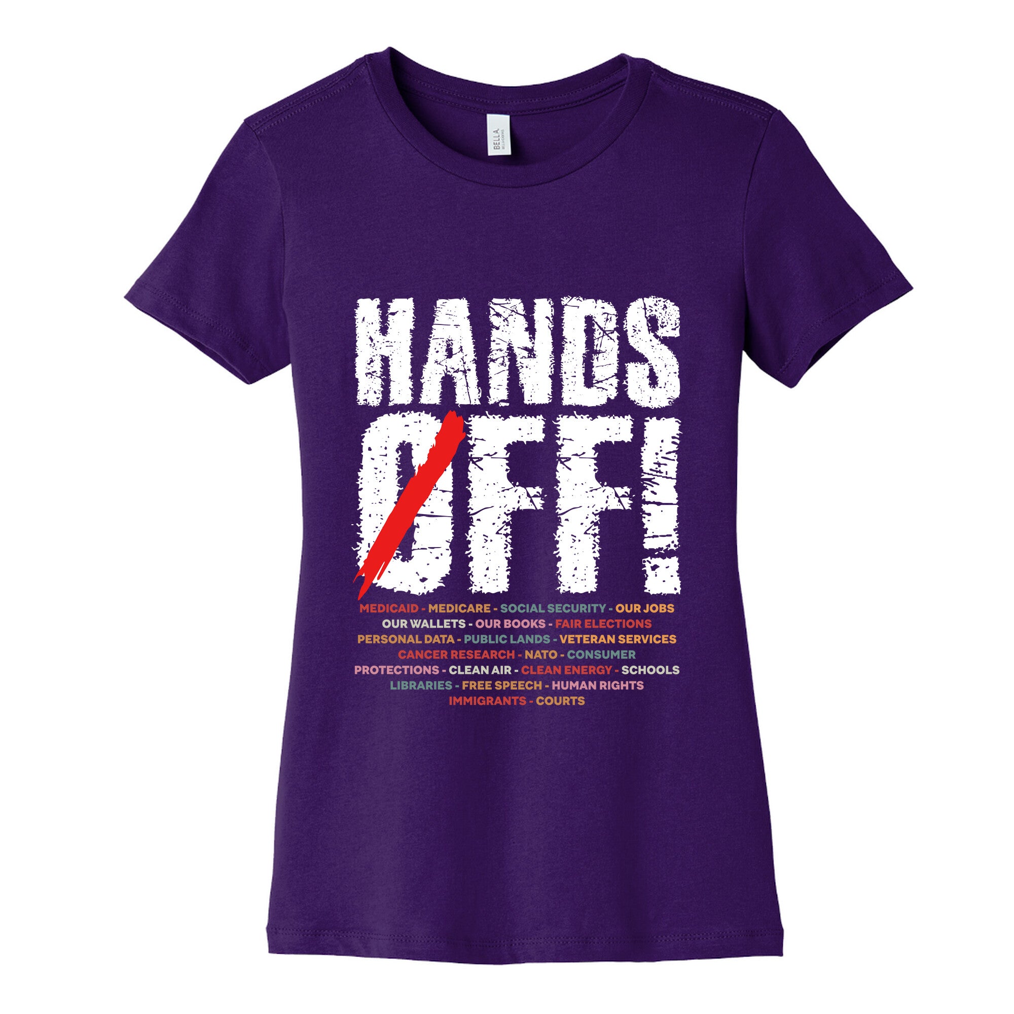 Hands Off Political Protest Womens Cotton Tee