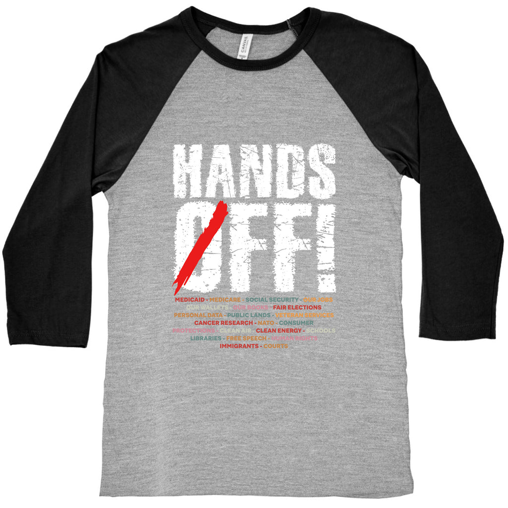 Hands Off Political Protest Baseball Tee