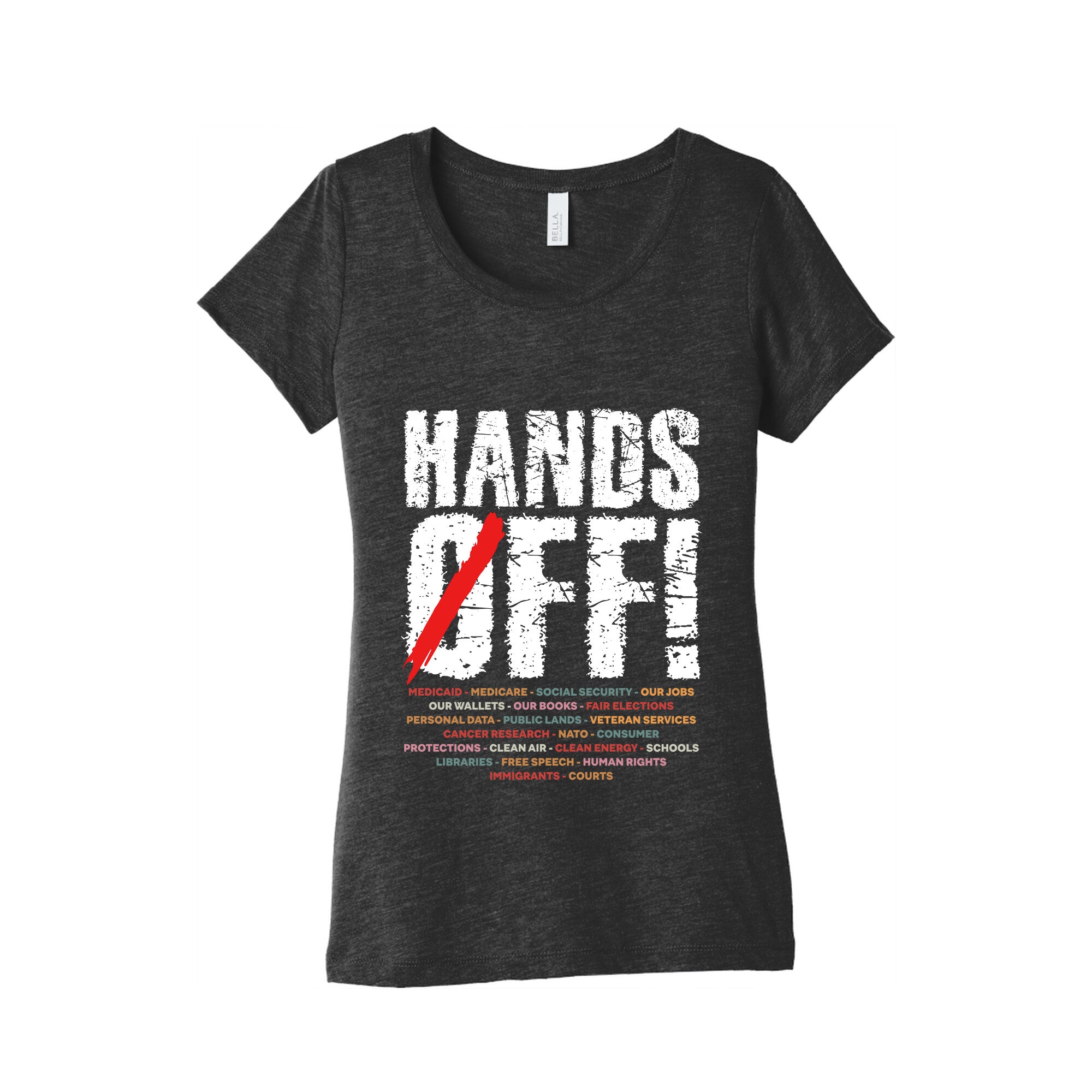Hands Off Political Protest Womens Triblend Tee