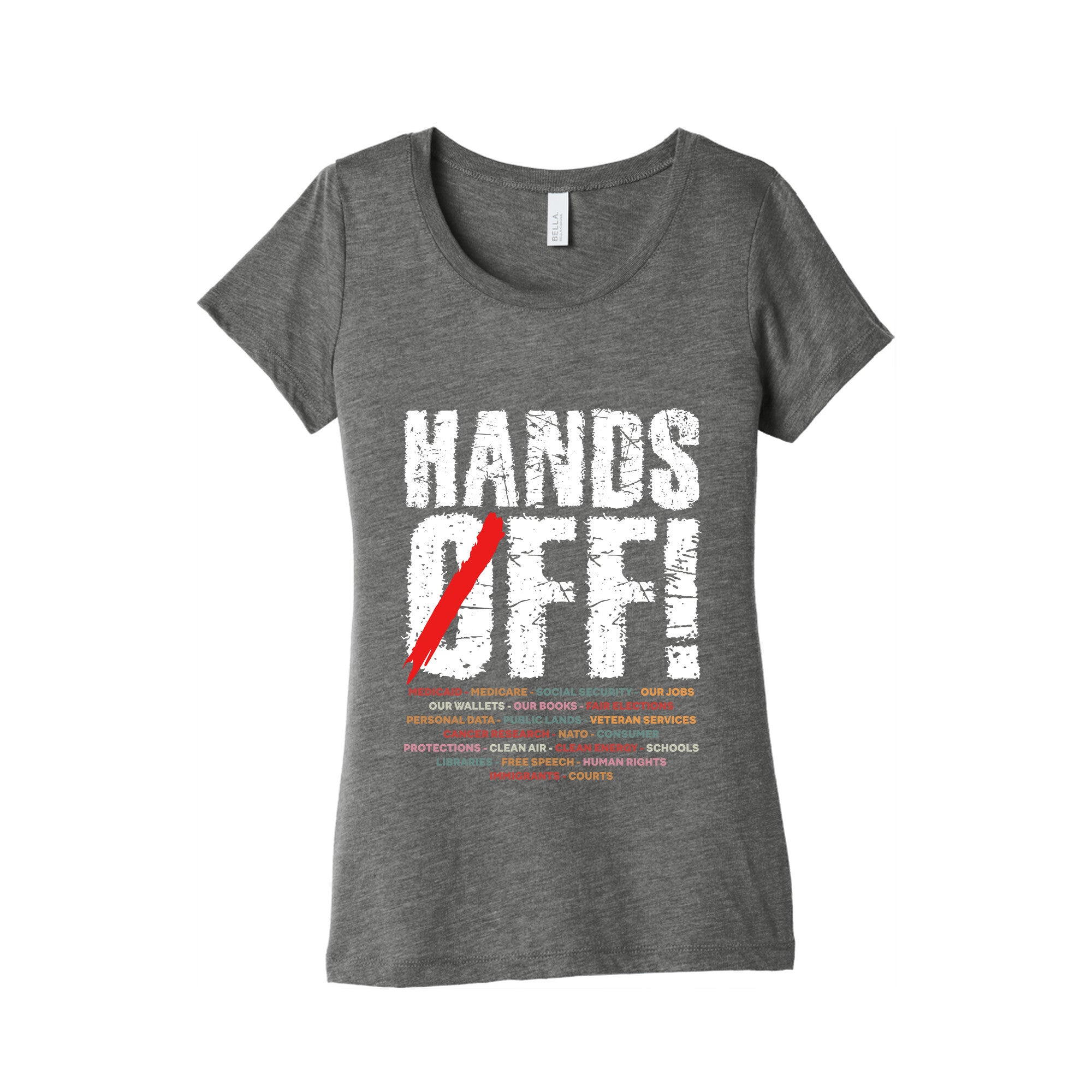 Hands Off Political Protest Womens Triblend Tee