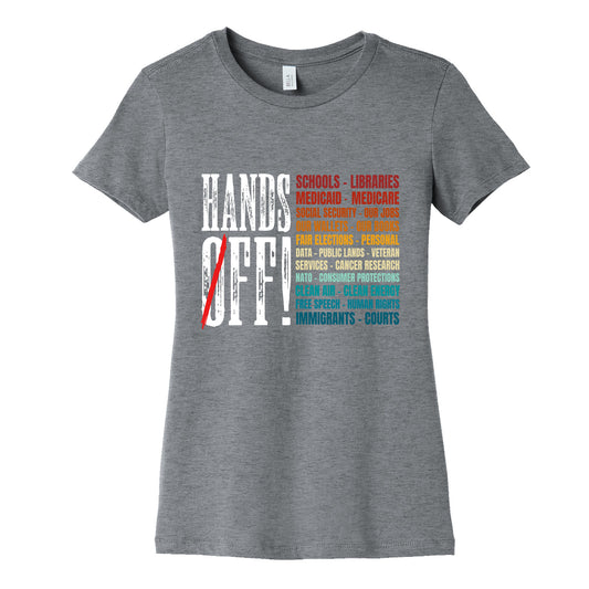 Hands Off Trump Protest Womens Cotton Tee