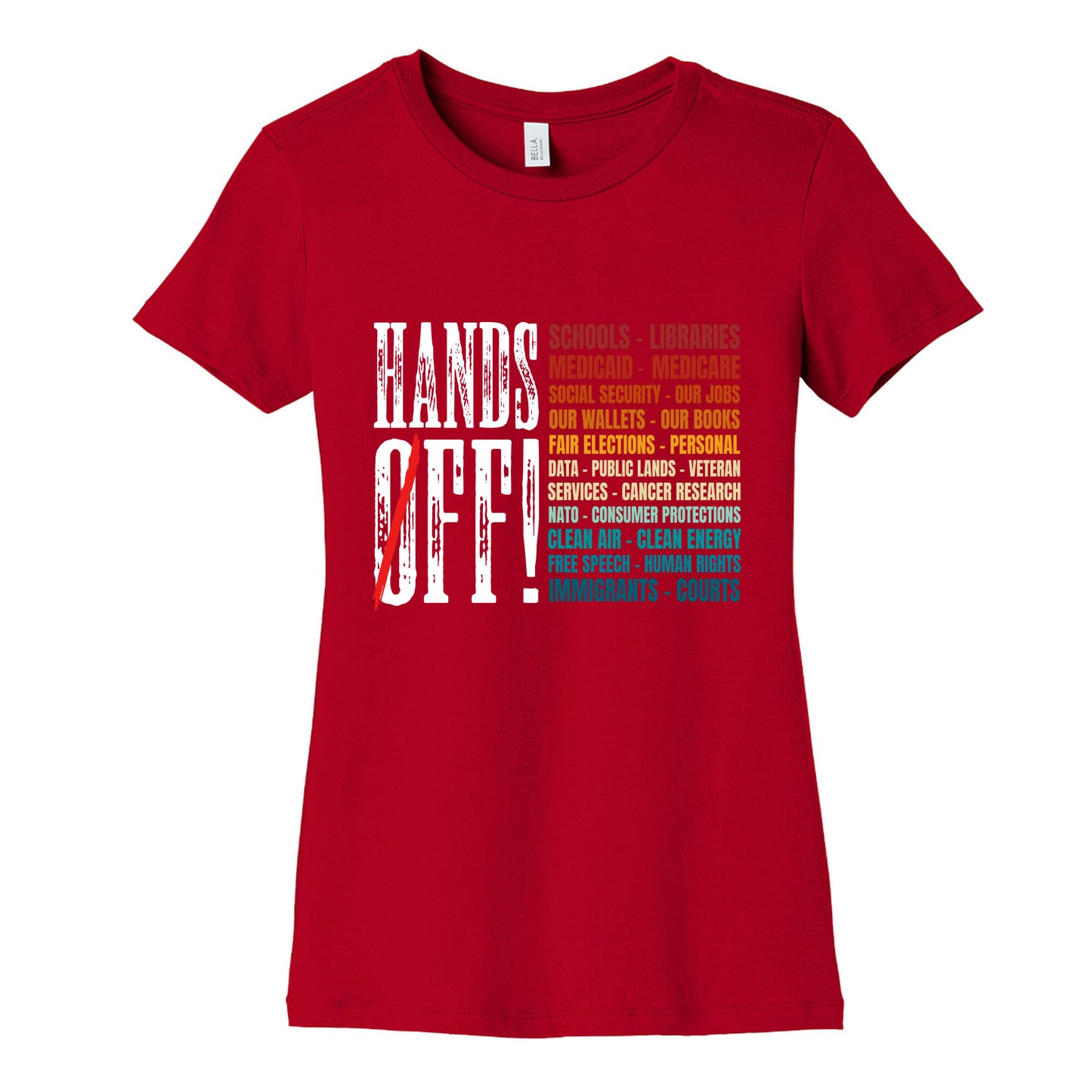 Hands Off Trump Protest Womens Cotton Tee