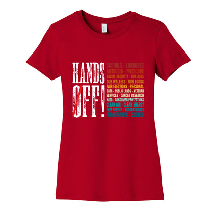 Hands Off Trump Protest Womens Cotton Tee