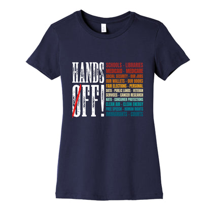 Hands Off Trump Protest Womens Cotton Tee