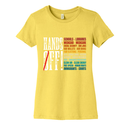 Hands Off Trump Protest Womens Cotton Tee