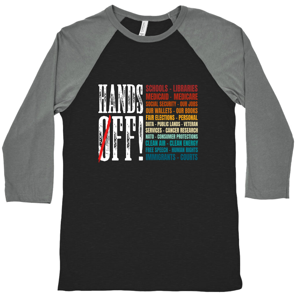 Hands Off Trump Protest Baseball Tee
