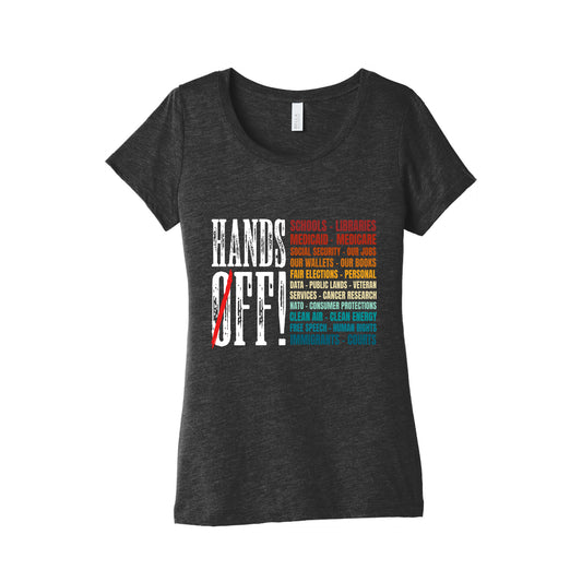 Hands Off Trump Protest Womens Triblend Tee