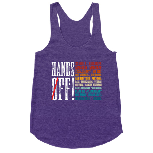 Hands Off Trump Protest Racerback Tank