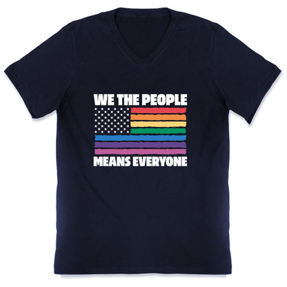 Rainbow Flag We The People V-Neck