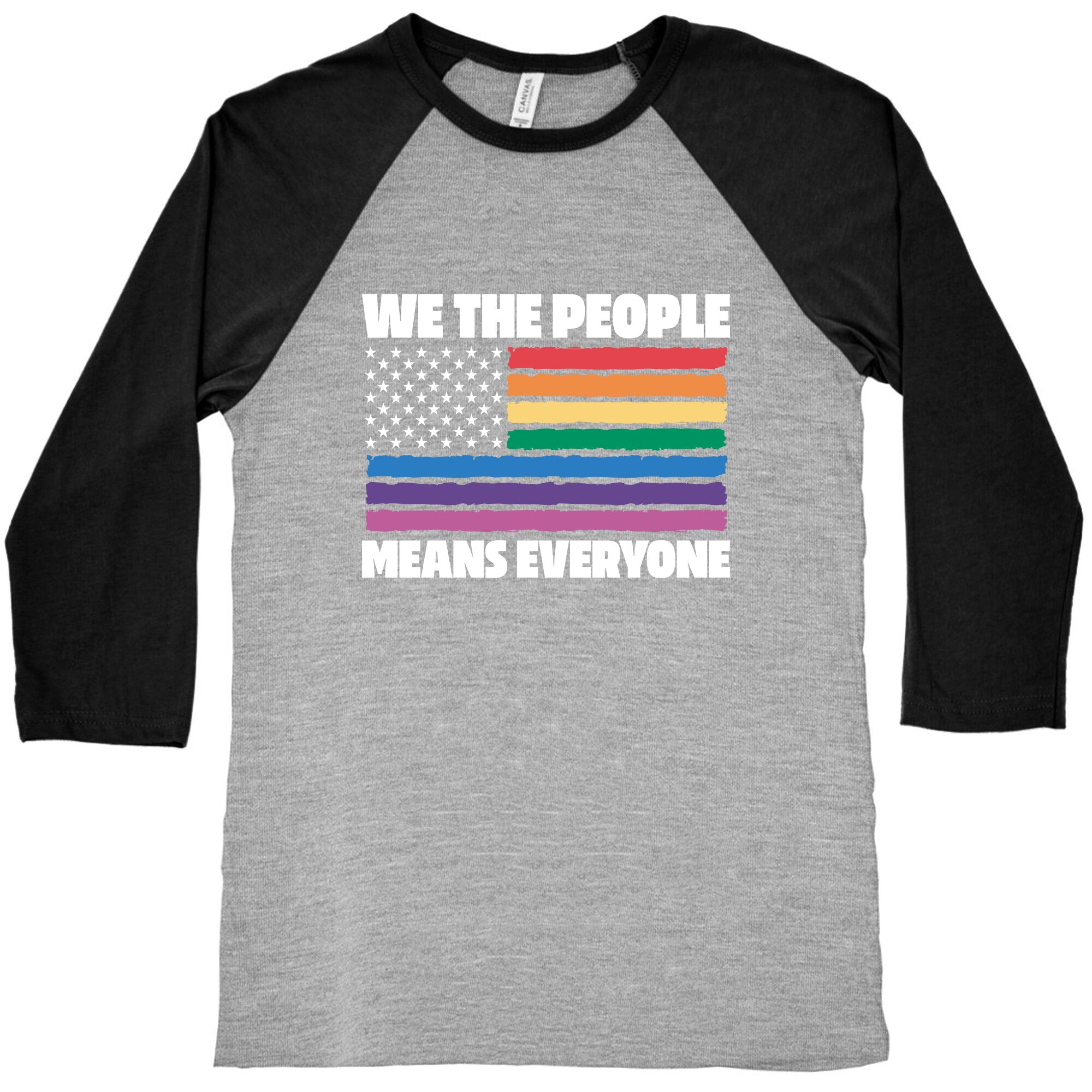 Rainbow Flag We The People Baseball Tee