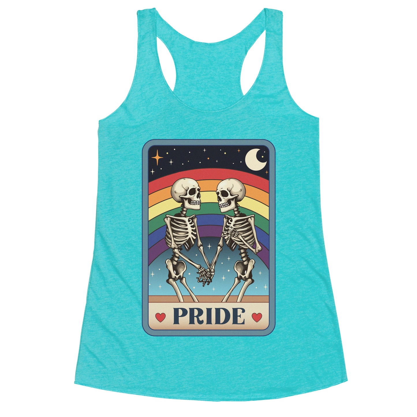 Rainbow Pride Tarot Card Racerback Tank