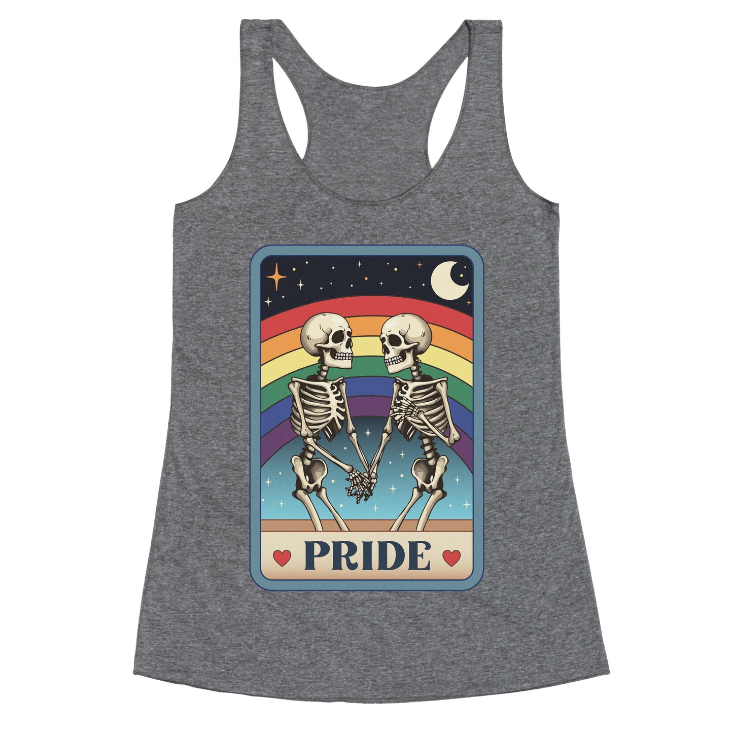 Rainbow Pride Tarot Card Racerback Tank