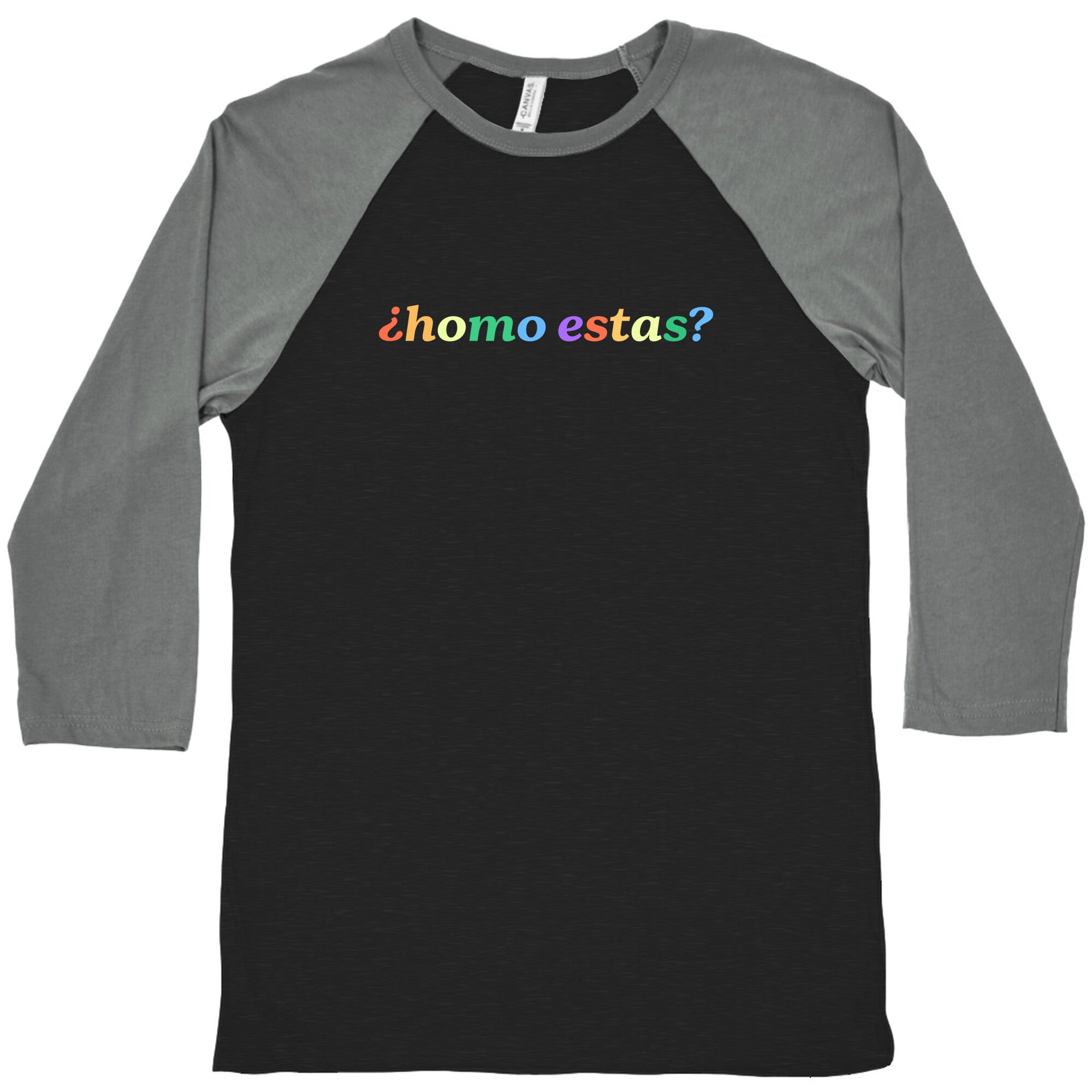 Homo Estas Rainbow Baseball Tee