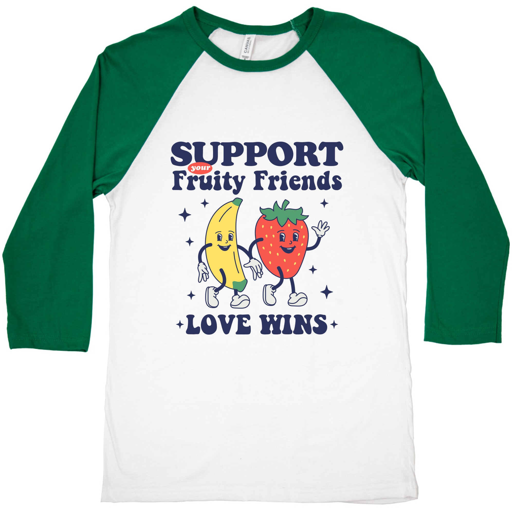 Support Your Fruity Friends Pride Baseball Tee