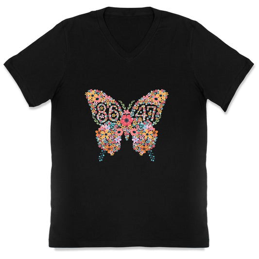 8647 Anti Trump Butterfly V-Neck