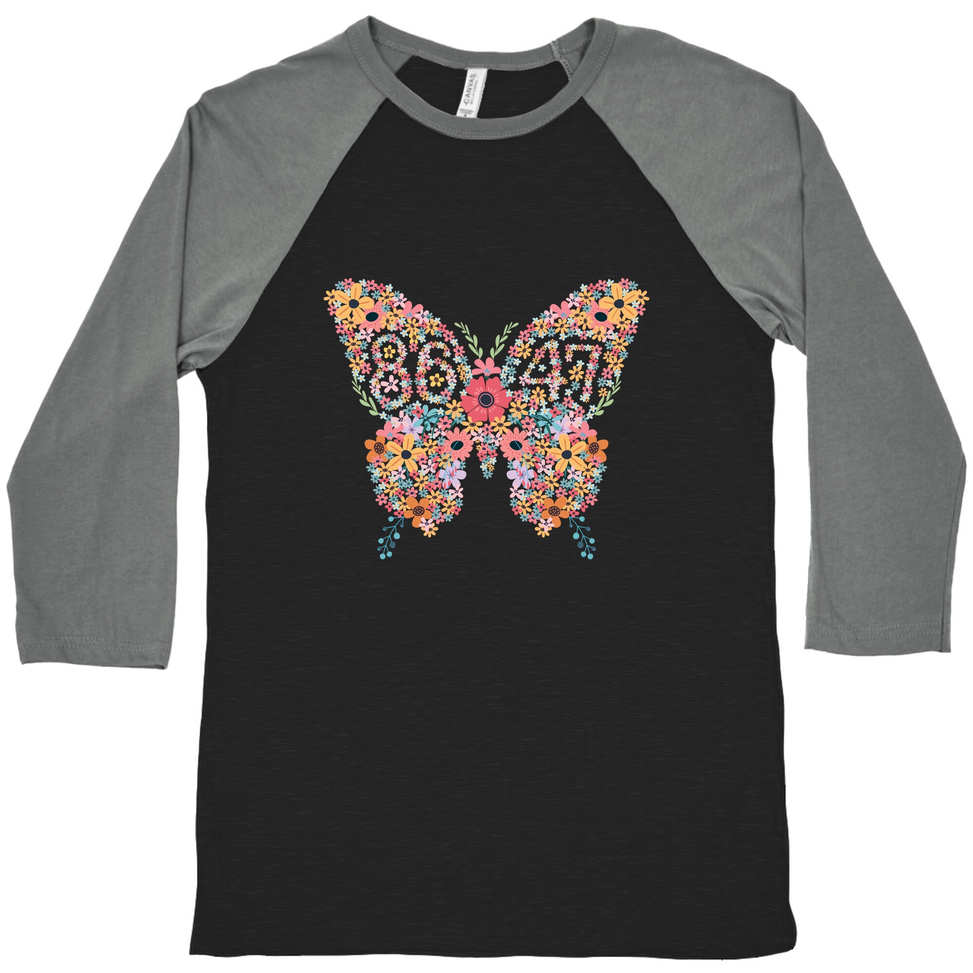 8647 Anti Trump Butterfly Baseball Tee