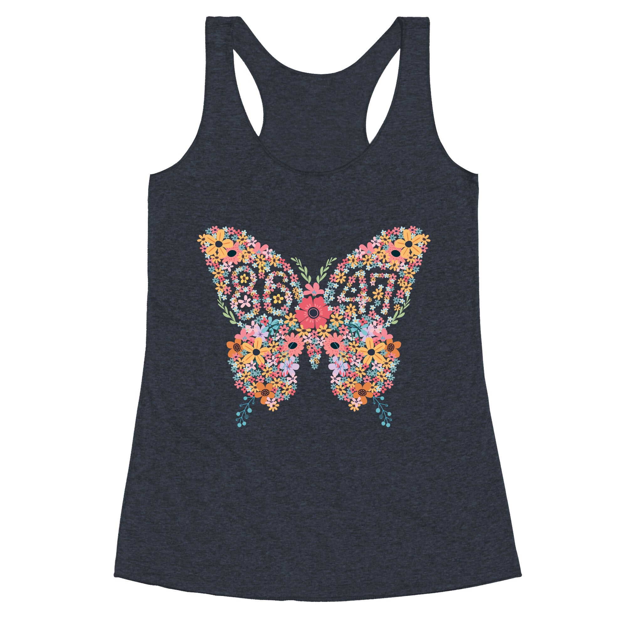 8647 Anti Trump Butterfly Racerback Tank
