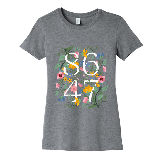 8647 Anti Trump Floral Womens Cotton Tee