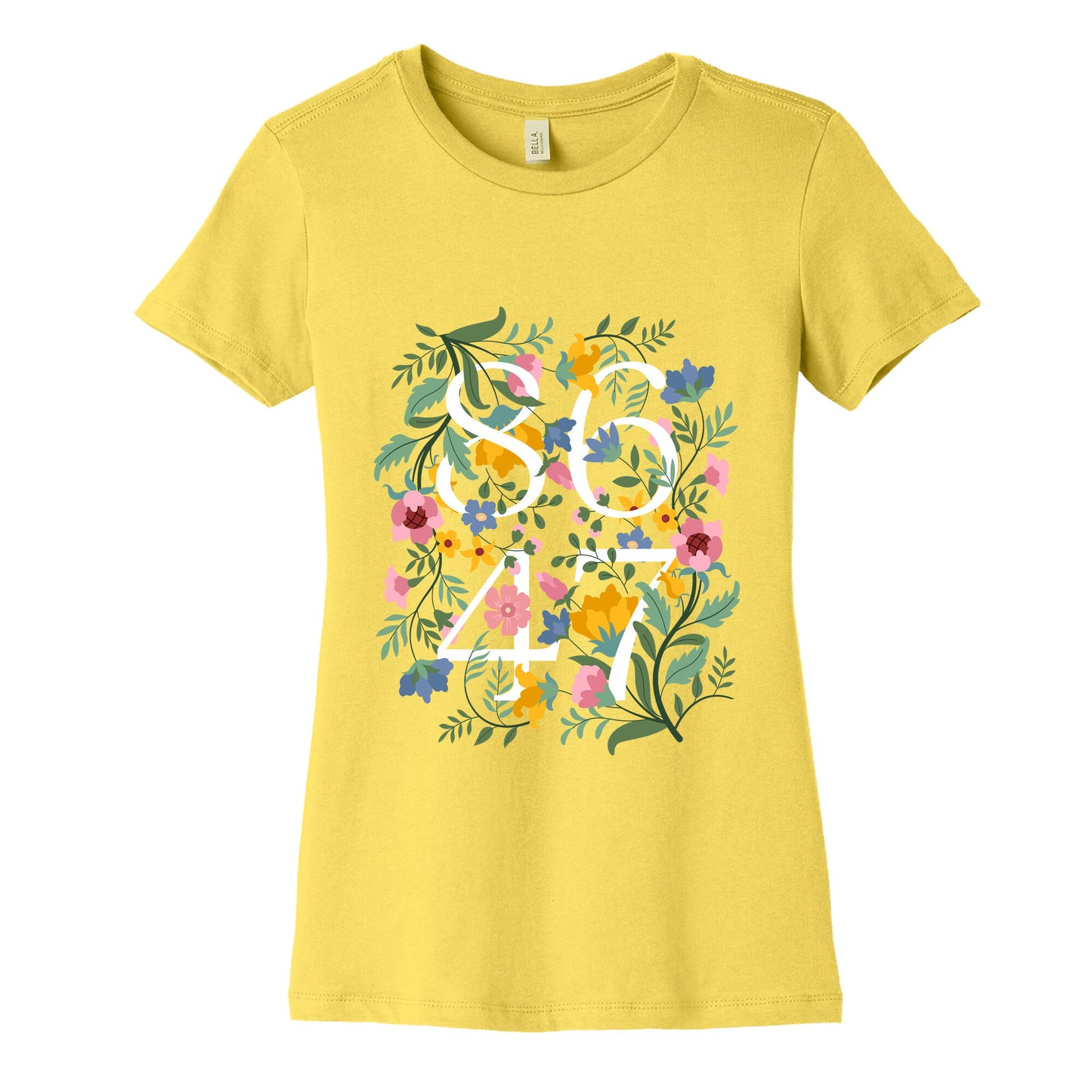 8647 Anti Trump Floral Womens Cotton Tee