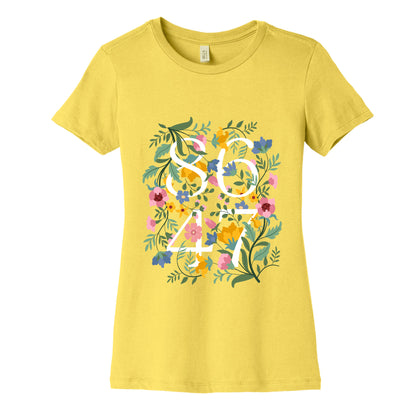 8647 Anti Trump Floral Womens Cotton Tee