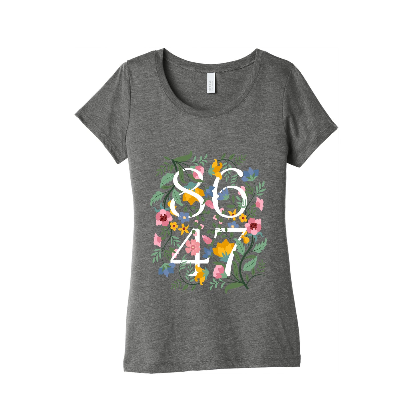8647 Anti Trump Floral Womens Triblend Tee
