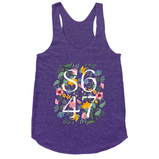 8647 Anti Trump Floral Racerback Tank