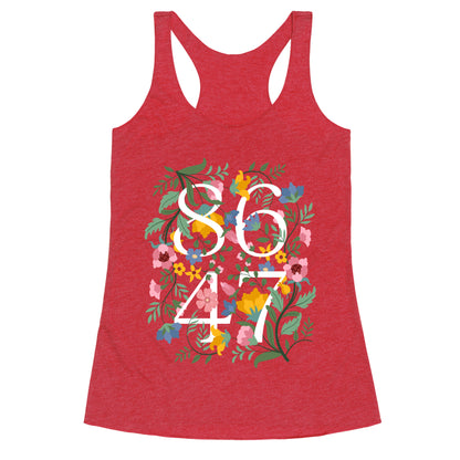 8647 Anti Trump Floral Racerback Tank