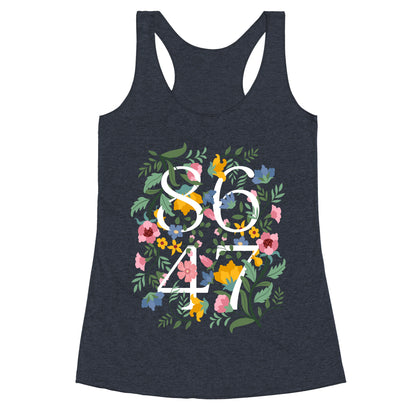 8647 Anti Trump Floral Racerback Tank