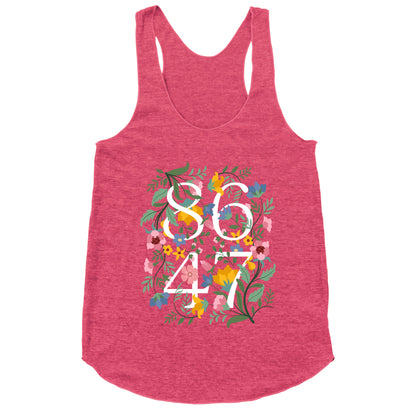 8647 Anti Trump Floral Racerback Tank