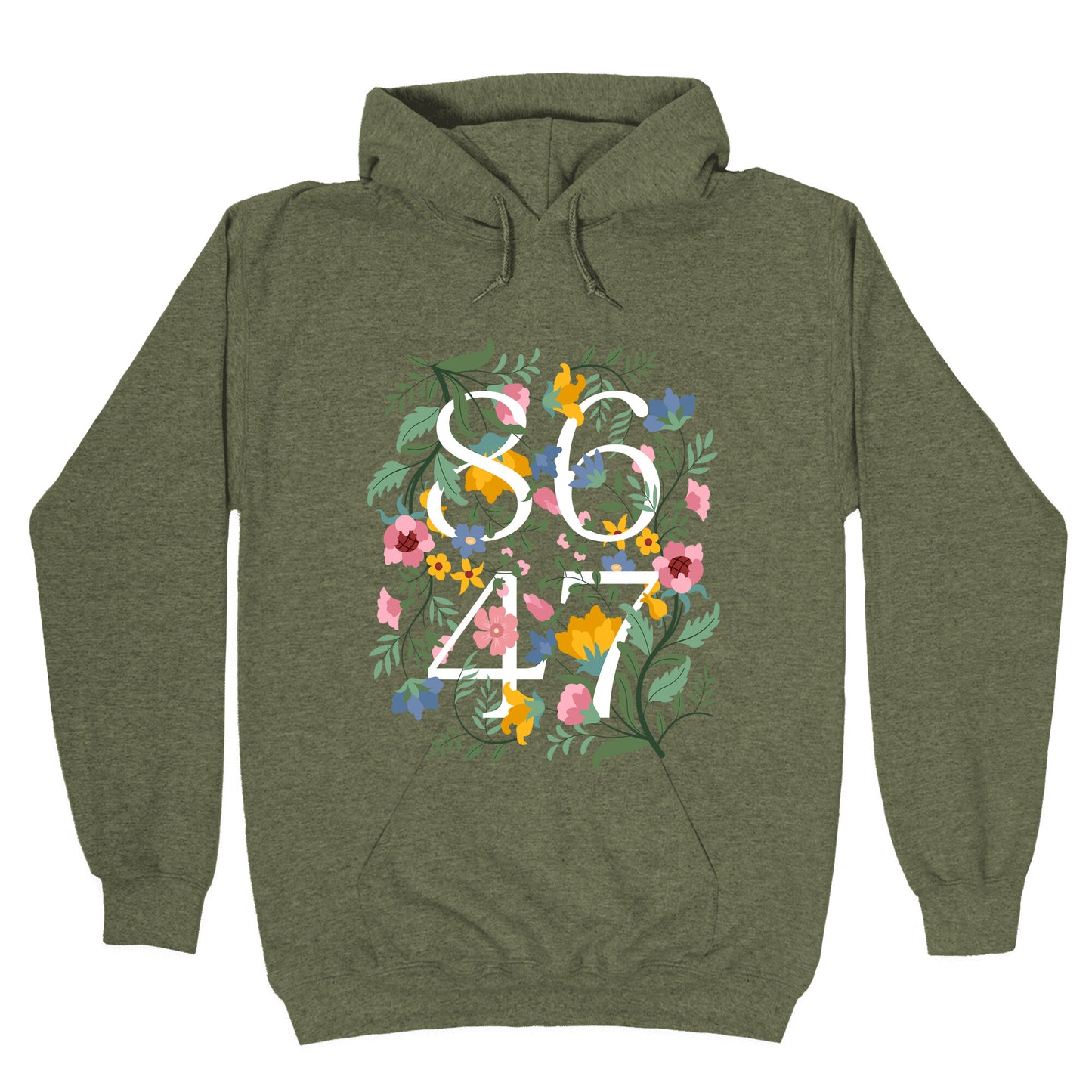 8647 Anti Trump Floral Hoodie