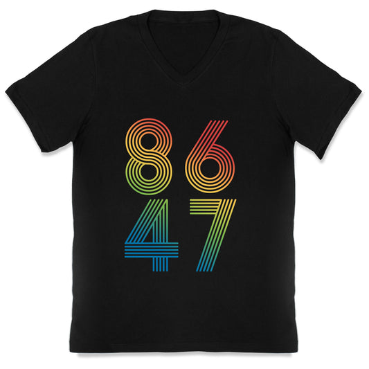 8647 Anti Trump Rainbow V-Neck