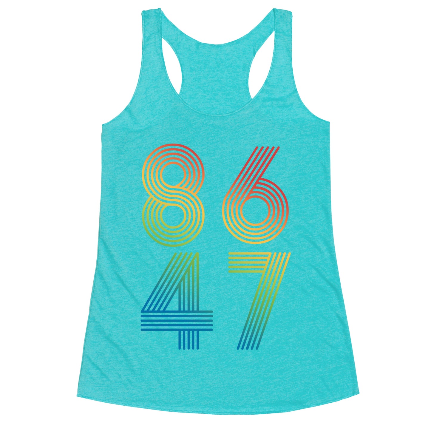 8647 Anti Trump Rainbow Racerback Tank
