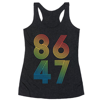 8647 Anti Trump Rainbow Racerback Tank
