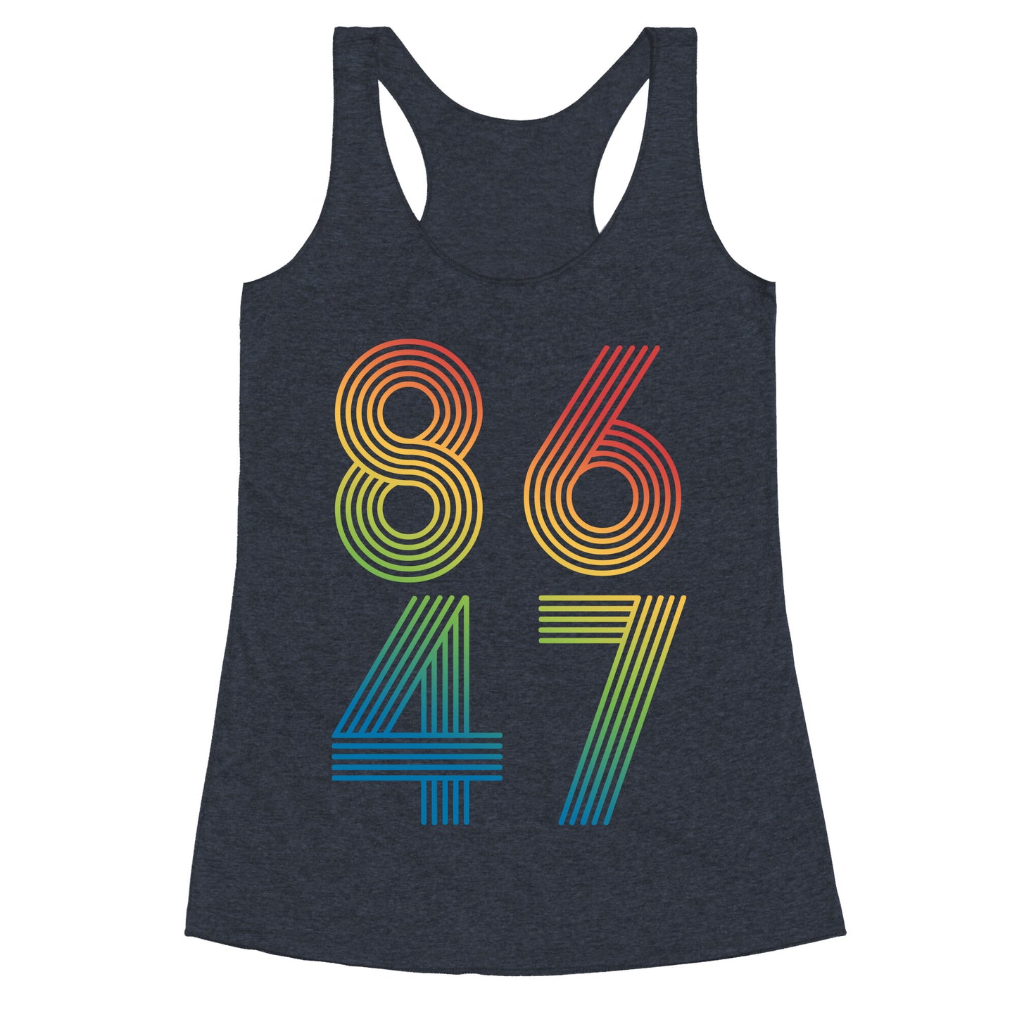 8647 Anti Trump Rainbow Racerback Tank