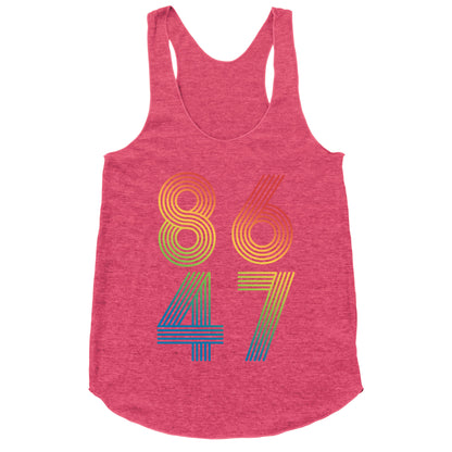 8647 Anti Trump Rainbow Racerback Tank