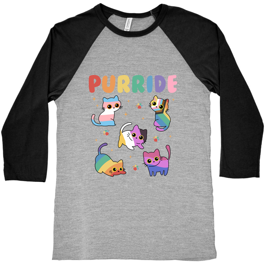 Purride Cats Pride Baseball Tee