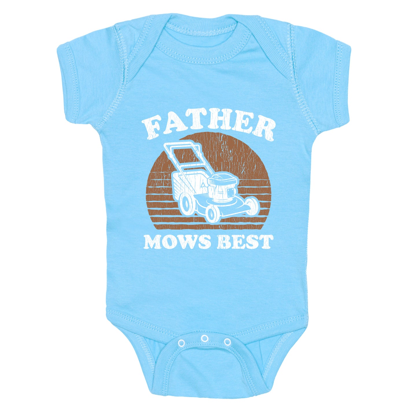 Father Mows Best Fathers Day Baby One-Piece