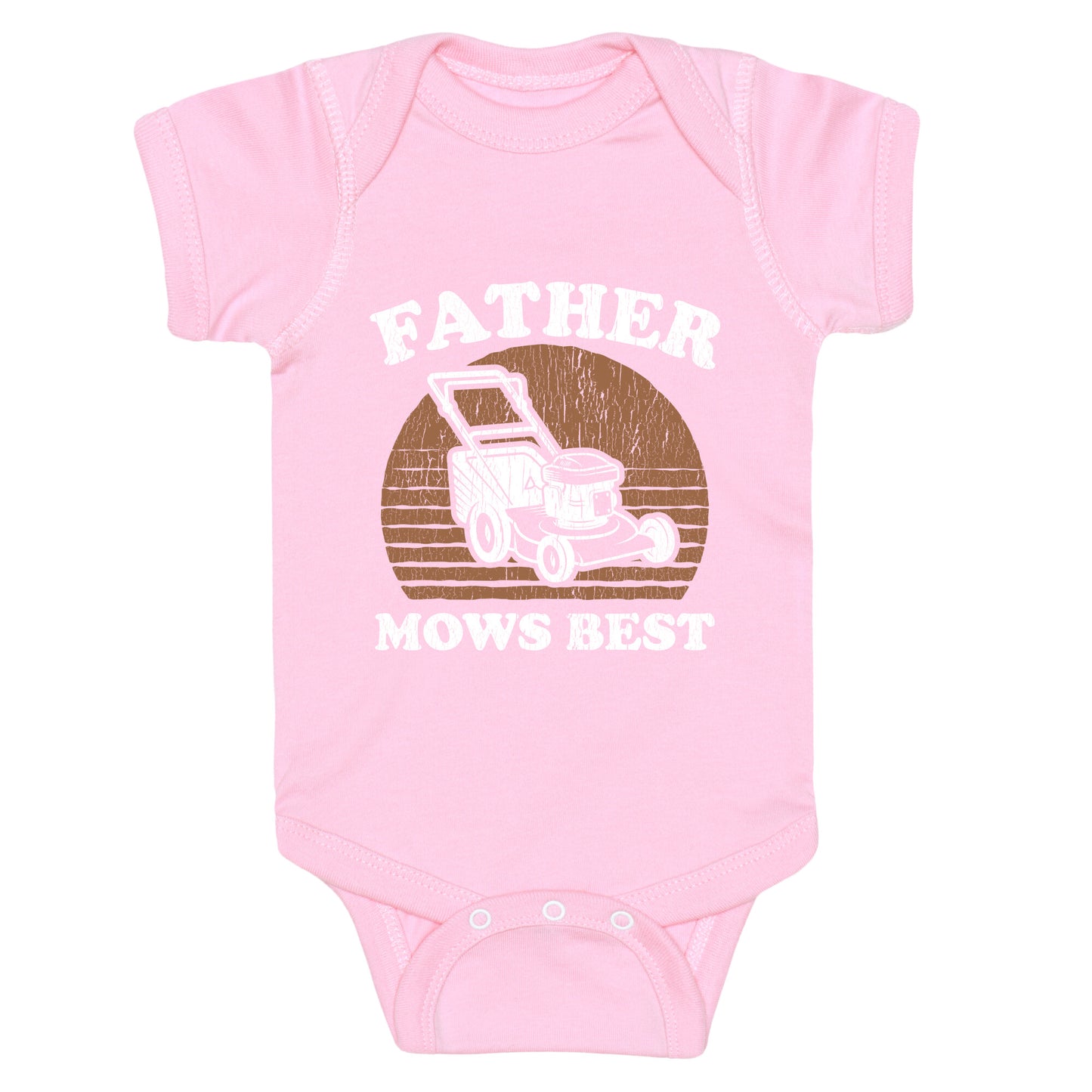 Father Mows Best Fathers Day Baby One-Piece