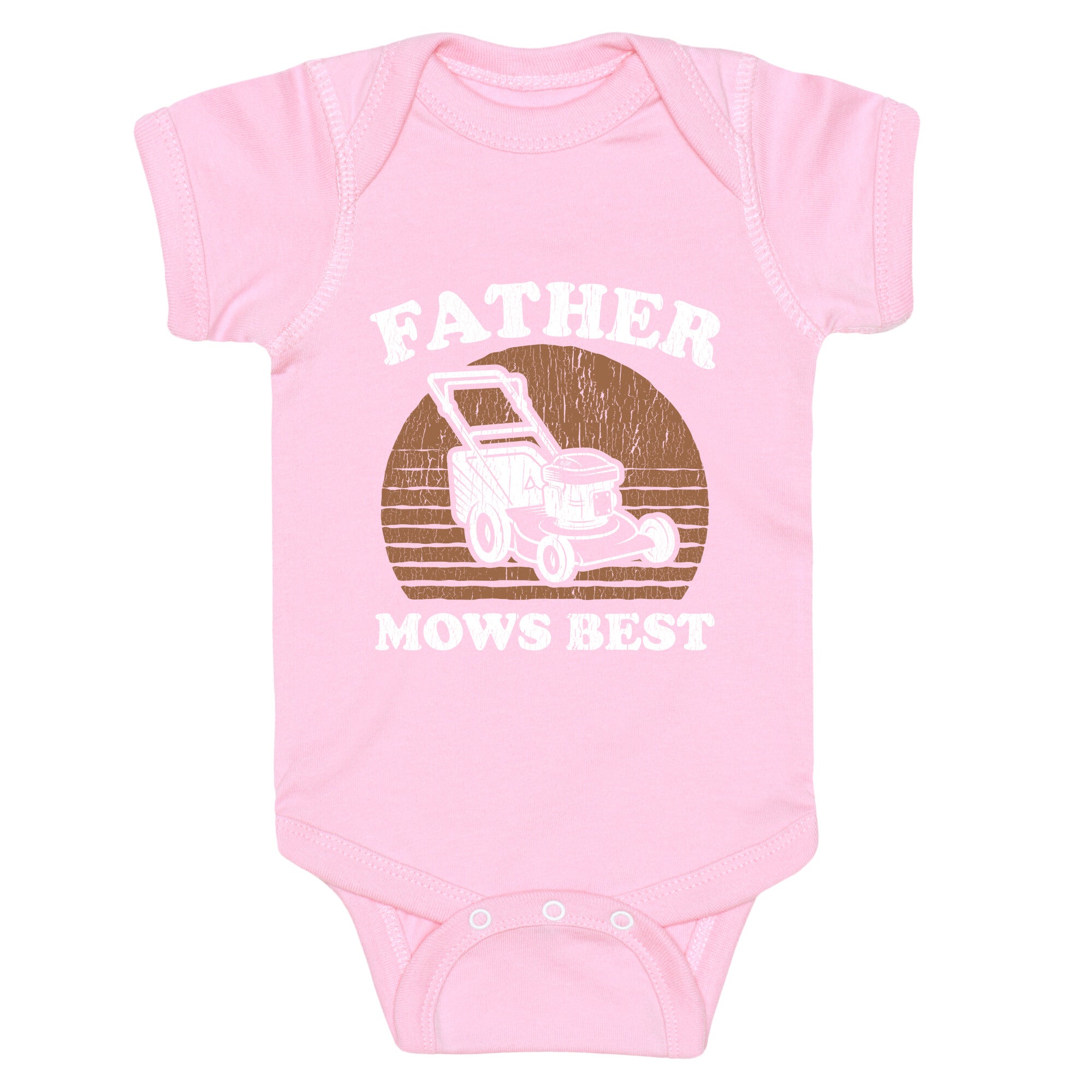 Father Mows Best Fathers Day Baby One-Piece
