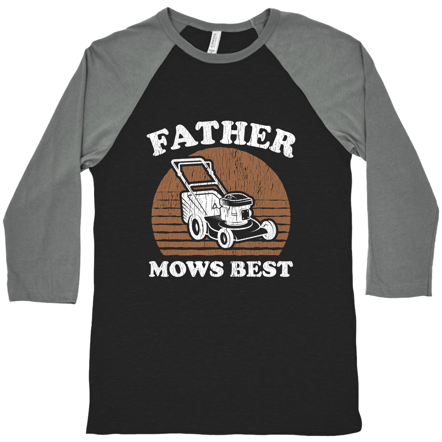 Father Mows Best Fathers Day Baseball Tee