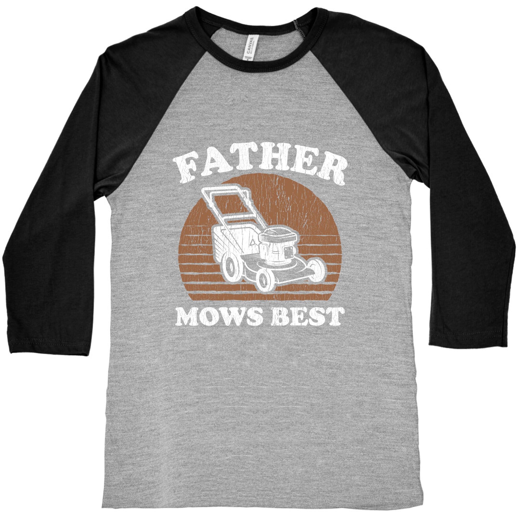 Father Mows Best Fathers Day Baseball Tee