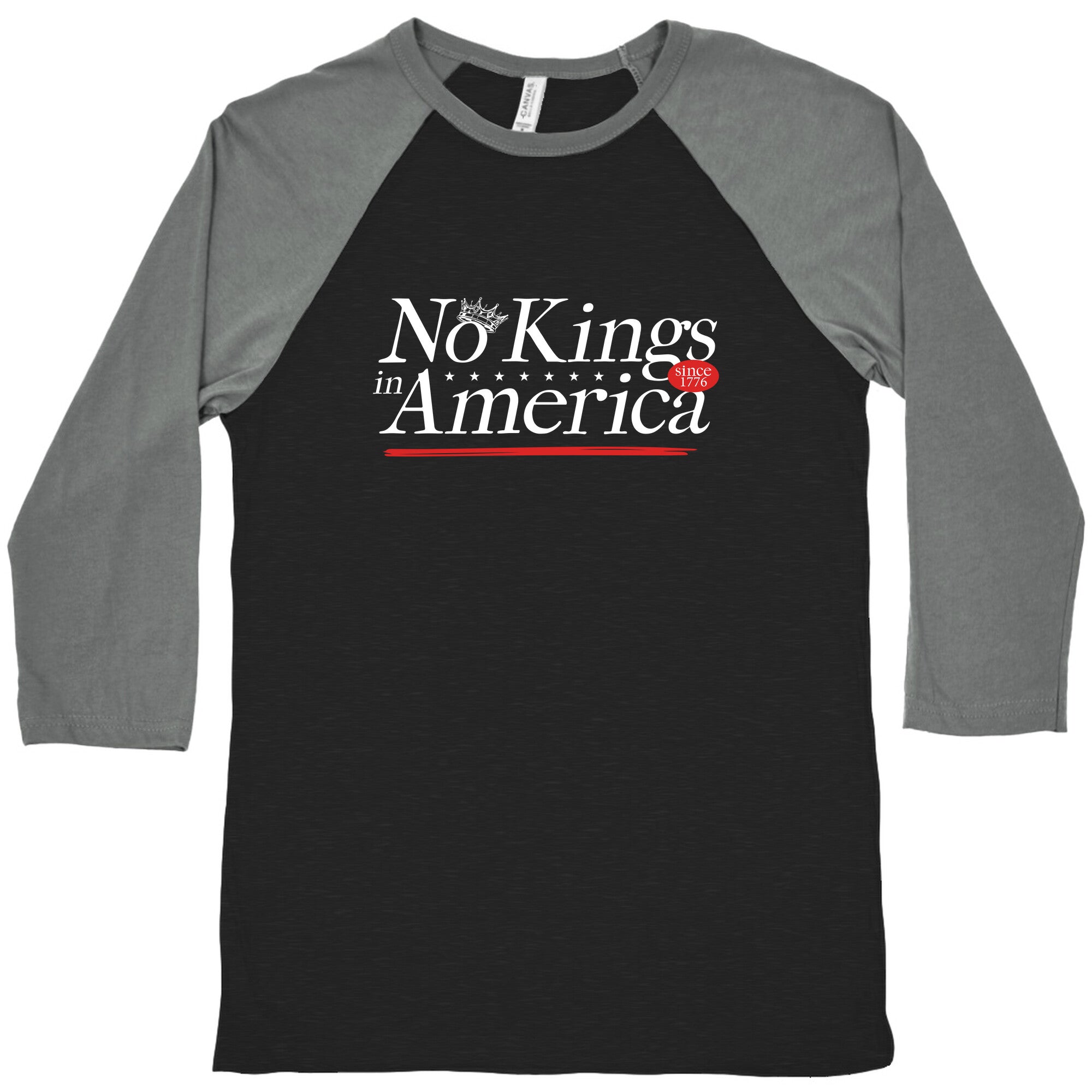 No Kings In America Anti Trump Baseball Tee
